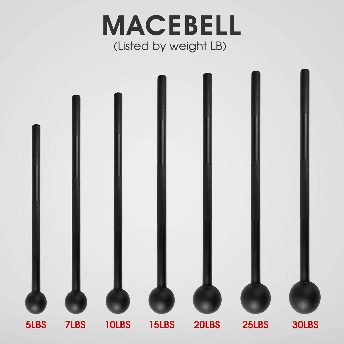 Full Body Steel Mace Bell, Stretching 5, 7, 10, 15, 20, 25, 30 LB for both woman and man