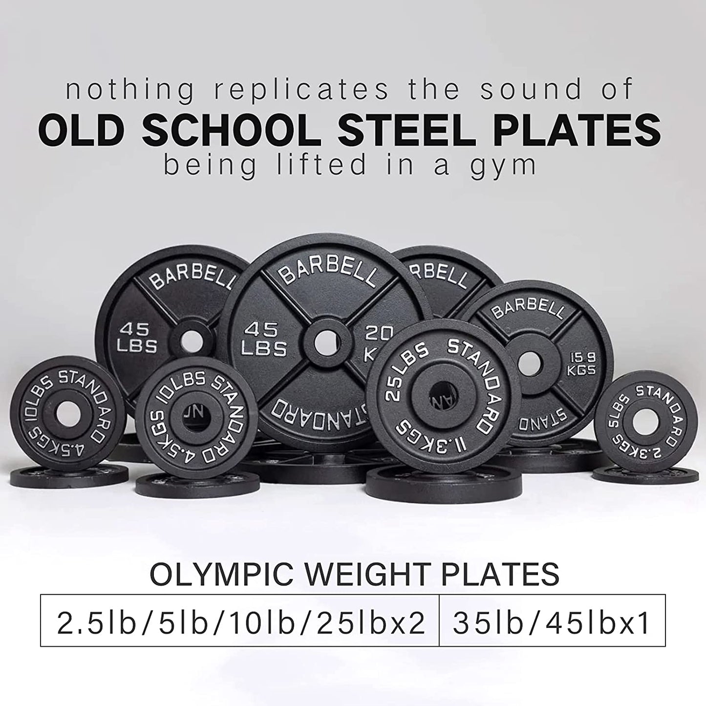 Solid Iron Olympic Weightlifting Plates, 25-Lb (Pair)