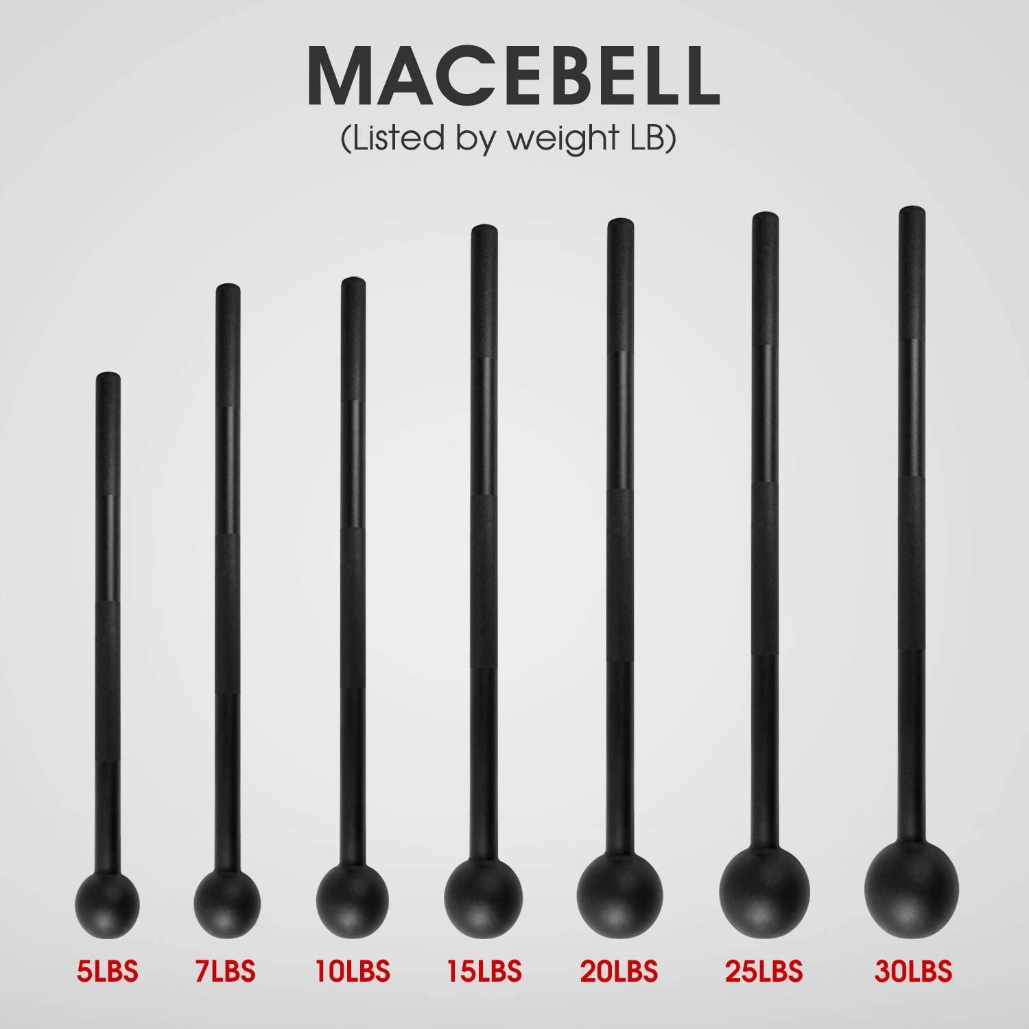 Full Body Steel Mace Bell, Stretching 5, 7, 10, 15, 20, 25, 30 LB for both woman and man