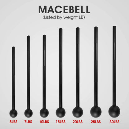 Full Body Steel Mace Bell, Stretching 5, 7, 10, 15, 20, 25, 30 LB for both woman and man