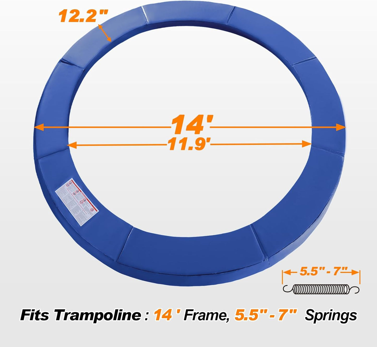 Adjustable Trampoline spring cover 16,15,14,13,12,10,8 Ft.