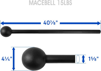 Full Body Steel Mace Bell, Stretching 5, 7, 10, 15, 20, 25, 30 LB for both woman and man