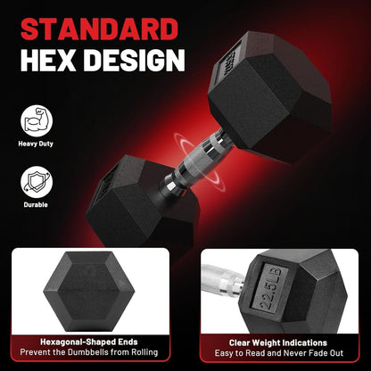 HEX Dumbbell Set 2.5-125Lb