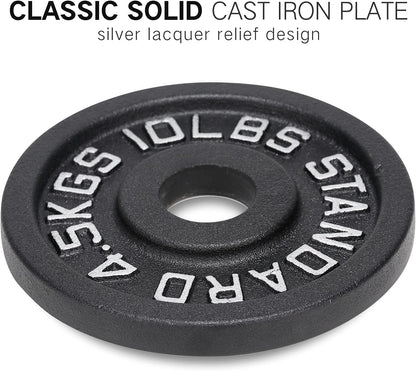 Solid Iron Olympic Weightlifting Plates, 25-Lb (Pair)