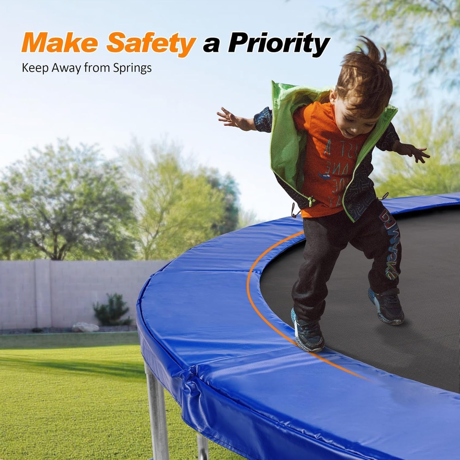 Adjustable Trampoline spring cover 16,15,14,13,12,10,8 Ft.