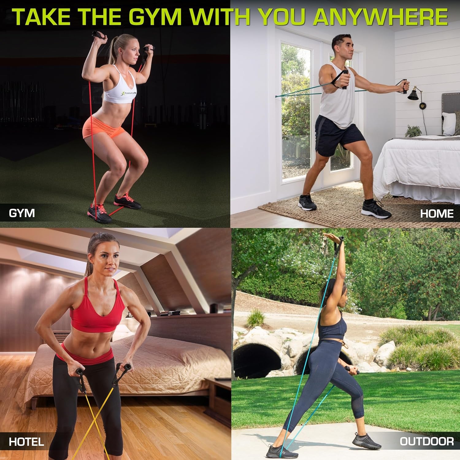 8-12 LB Stackable Resistance Bands + Door Anchor