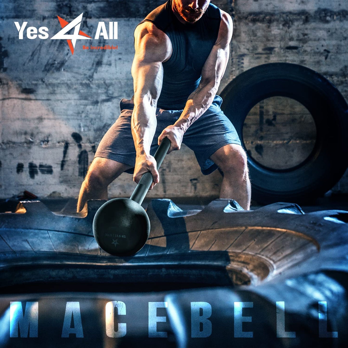 Full Body Steel Mace Bell, Stretching 5, 7, 10, 15, 20, 25, 30 LB for both woman and man