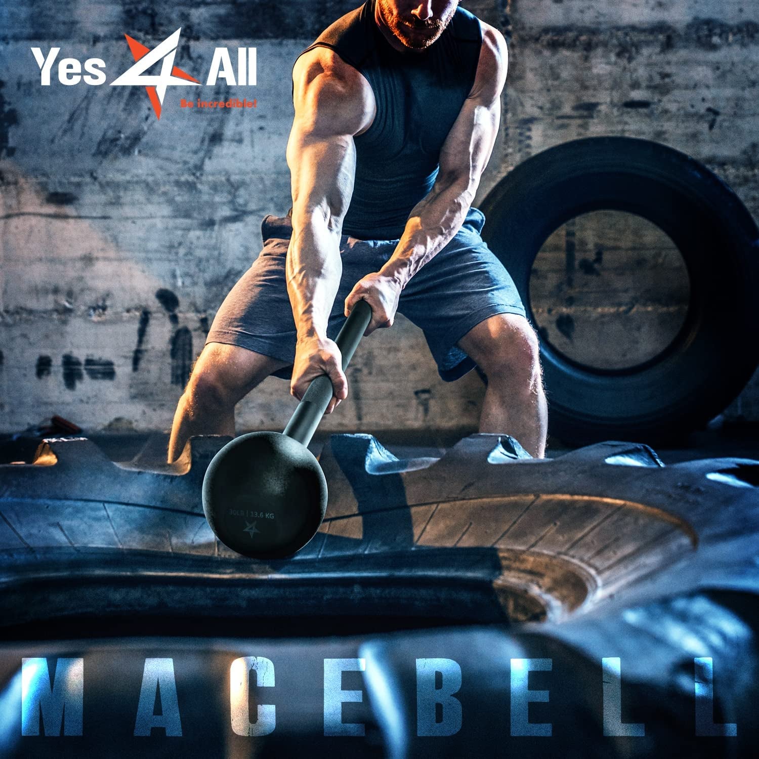 Full Body Steel Mace Bell, Stretching 5, 7, 10, 15, 20, 25, 30 LB for both woman and man