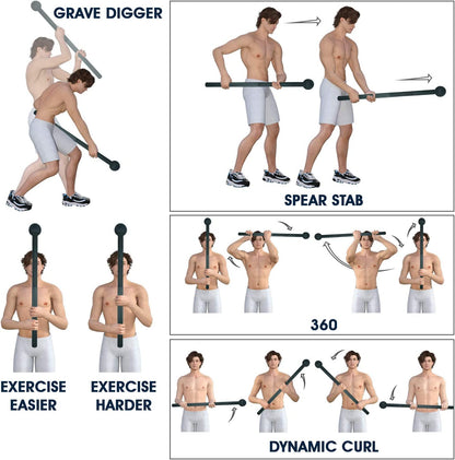 Full Body Steel Mace Bell, Stretching 5, 7, 10, 15, 20, 25, 30 LB for both woman and man