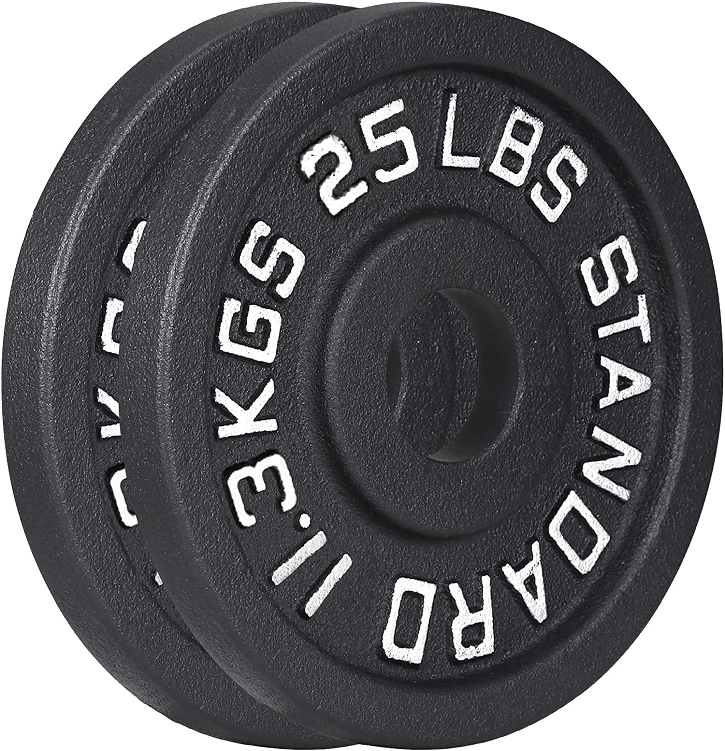 Solid Iron Olympic Weightlifting Plates, 25-Lb (Pair)