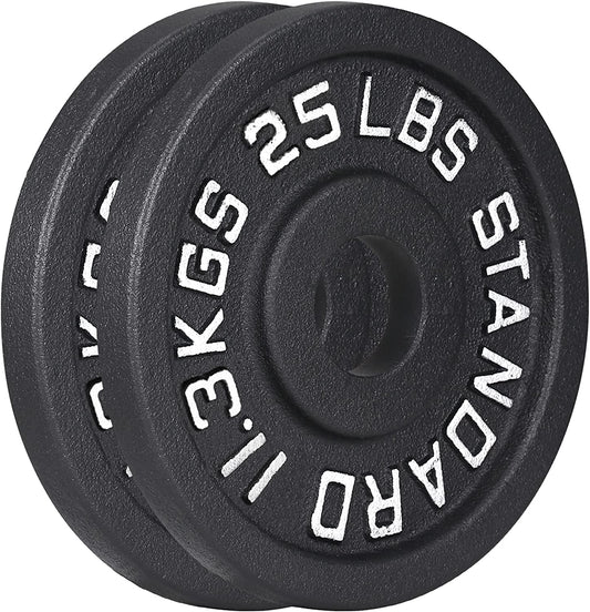 Solid Iron Olympic Weightlifting Plates, 25-Lb (Pair)